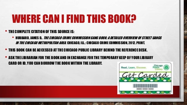 Chicago Crime Commission Gang Book 2012